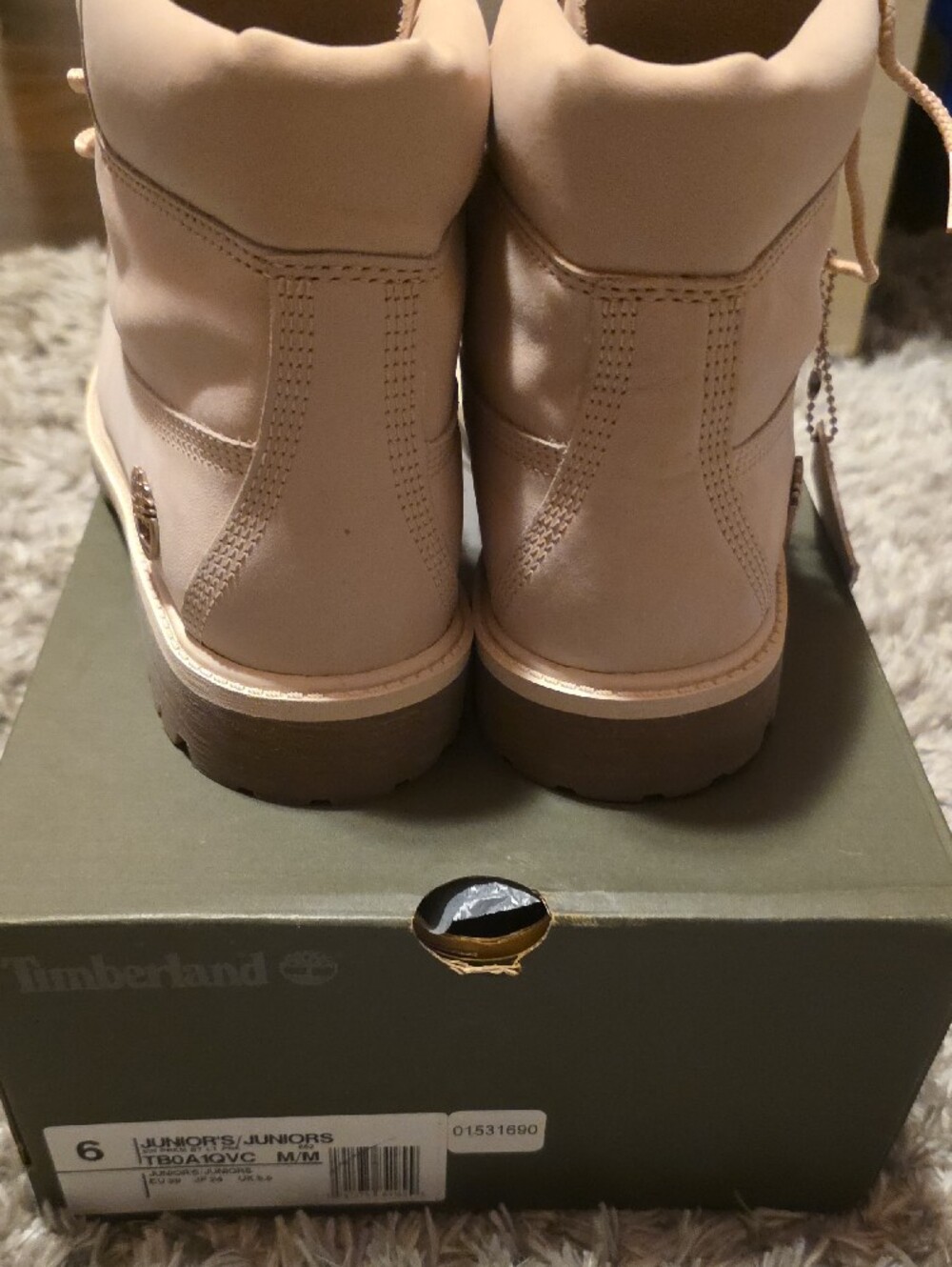 Timberland Women's Light Pink Rose Gold Lace-Up Premium Boots - Picture 3 of 6